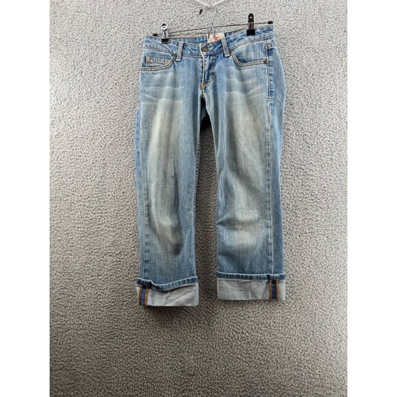 Vintage Y2K Peoples Liberation Jeans Cuffed Straight Leg  Low Rise   Size 24 - Picture 1 of 10